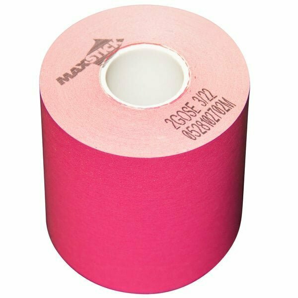 Maxstick 3 1/8'' x 160' Pink Side-Edge Adhesive Thermal Linerless Sticky Receipt / Label Paper Roll, 24PK 105SM3160P24